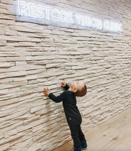 Exploring the Restore Vision Clinic in Berlin, Germany, during his therapy for optic nerve hypoplasia