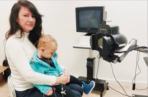 Kristián undergoing electrical stimulation therapy at Fedorov Restore Vision Clinic in Berlin to support his visual development-2